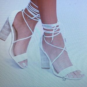 White Block Heels